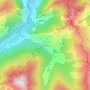 Mappa topografica Arquizat, altitudine, rilievo