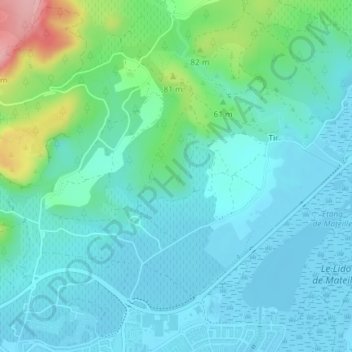 Mappa topografica Le Trou de Marou, altitudine, rilievo