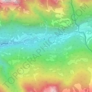 Mappa topografica Canete, altitudine, rilievo