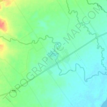 Mappa topografica Malinao, altitudine, rilievo