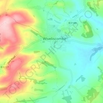 Mappa topografica Hartswell, altitudine, rilievo