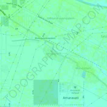 Mappa topografica Velagapudi, altitudine, rilievo