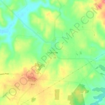 Mappa topografica Locust Grove, altitudine, rilievo