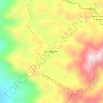 Mappa topografica Santa Teresinha, altitudine, rilievo