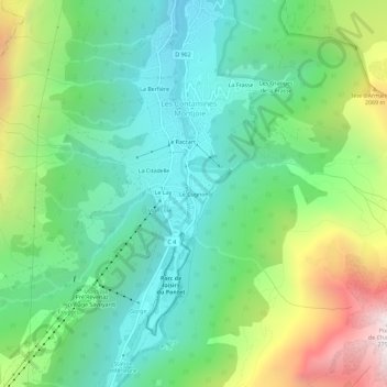 Mappa topografica Le Cugnon, altitudine, rilievo