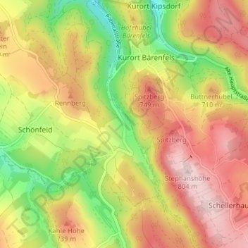 Mappa topografica Oberpöbel, altitudine, rilievo