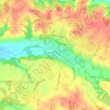 Mappa topografica Lotissement Venise, altitudine, rilievo
