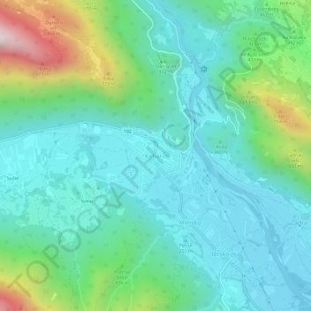 Mappa topografica Caporetto, altitudine, rilievo