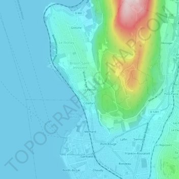 Mappa topografica Le Perron, altitudine, rilievo