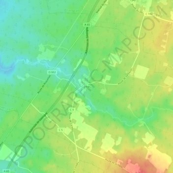 Mappa topografica Corbleu, altitudine, rilievo