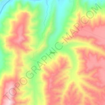 Mappa topografica Ticala, altitudine, rilievo