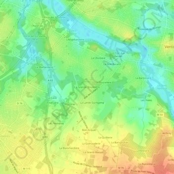 Mappa topografica La Grande Bourelière, altitudine, rilievo