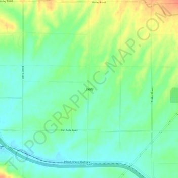Mappa topografica Liberty, altitudine, rilievo