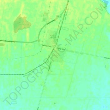 Mappa topografica Edendale, altitudine, rilievo