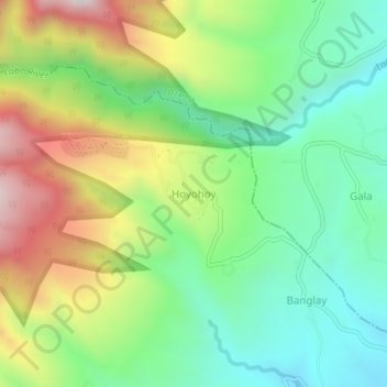 Mappa topografica Hoyohoy, altitudine, rilievo