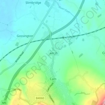 Mappa topografica Draycott, altitudine, rilievo
