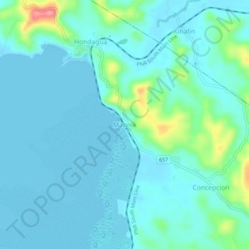 Mappa topografica Matinik, altitudine, rilievo