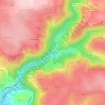 Mappa topografica La Chapelle, altitudine, rilievo