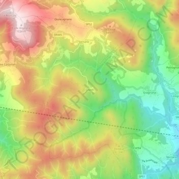 Mappa topografica Capoli, altitudine, rilievo