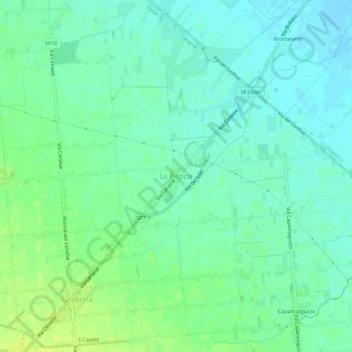 Mappa topografica La Pioppa, altitudine, rilievo