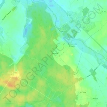 Mappa topografica La Bernaise, altitudine, rilievo