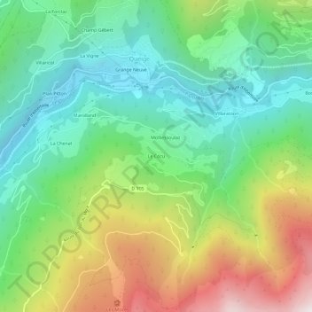 Mappa topografica Le Cocu, altitudine, rilievo