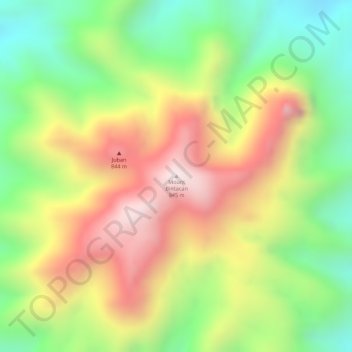 Mappa topografica Mount Bintacan, altitudine, rilievo