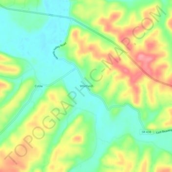 Mappa topografica Whitfield, altitudine, rilievo