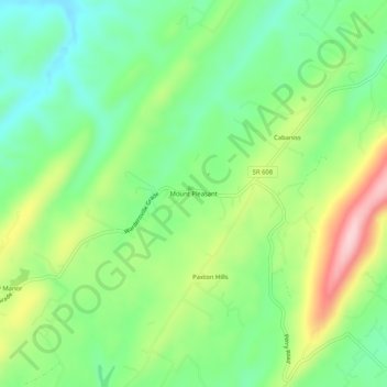 Mappa topografica Mount Pleasant, altitudine, rilievo