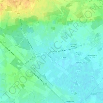 Mappa topografica Le Pont, altitudine, rilievo