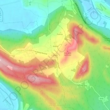 Mappa topografica Casale, altitudine, rilievo