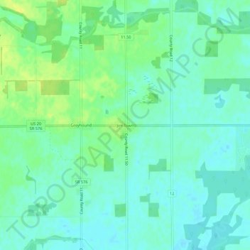Mappa topografica Jim Town, altitudine, rilievo