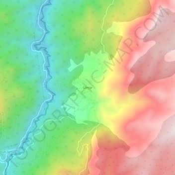 Mappa topografica Góntar, altitudine, rilievo
