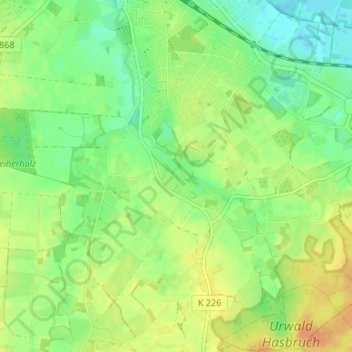 Mappa topografica Vielstedt, altitudine, rilievo