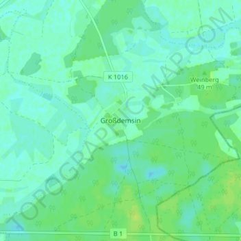 Mappa topografica Großdemsin, altitudine, rilievo
