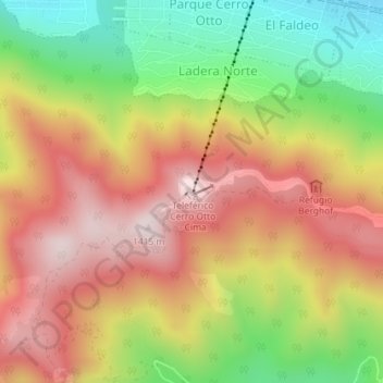 Mappa topografica Cerro Otto, altitudine, rilievo