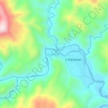 Mappa topografica Sabangan, altitudine, rilievo