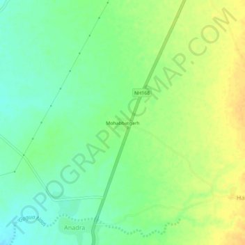 Mappa topografica Mohabbatgarh, altitudine, rilievo