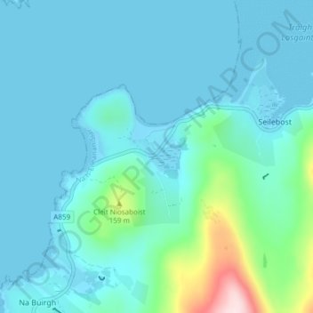 Mappa topografica Horgabost, altitudine, rilievo