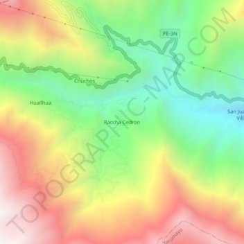 Mappa topografica Raccha Cedron, altitudine, rilievo