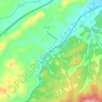 Mappa topografica Lithia, altitudine, rilievo