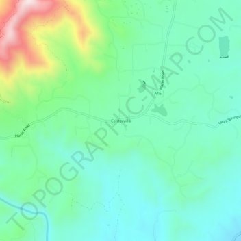 Mappa topografica Centerville, altitudine, rilievo