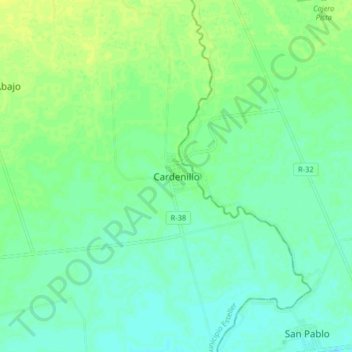 Mappa topografica Cardenillo, altitudine, rilievo