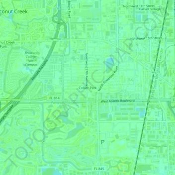 Mappa topografica Collier Park, altitudine, rilievo