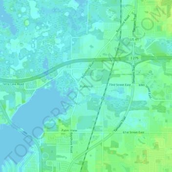 Mappa topografica Rubonia, altitudine, rilievo