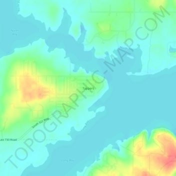 Mappa topografica Toppers, altitudine, rilievo