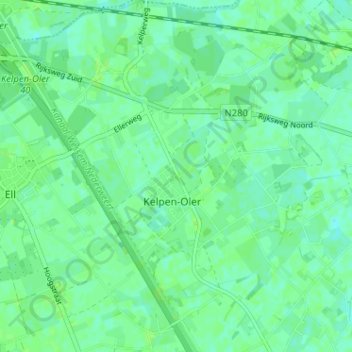 Mappa topografica Kelpen, altitudine, rilievo