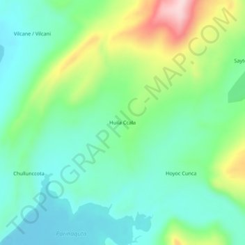 Mappa topografica Huila Ccala, altitudine, rilievo