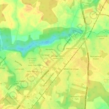 Mappa topografica Delight, altitudine, rilievo