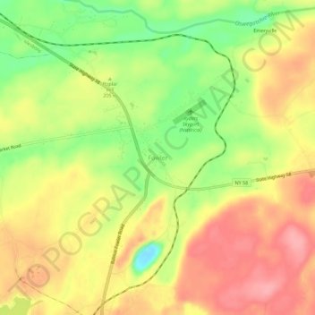 Mappa topografica Fowler, altitudine, rilievo
